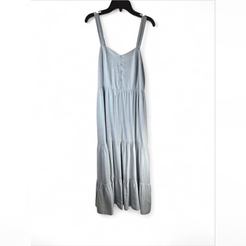 Becool Tiered Maxi Dress Sea Blue Size Small - Picture 9 of 14